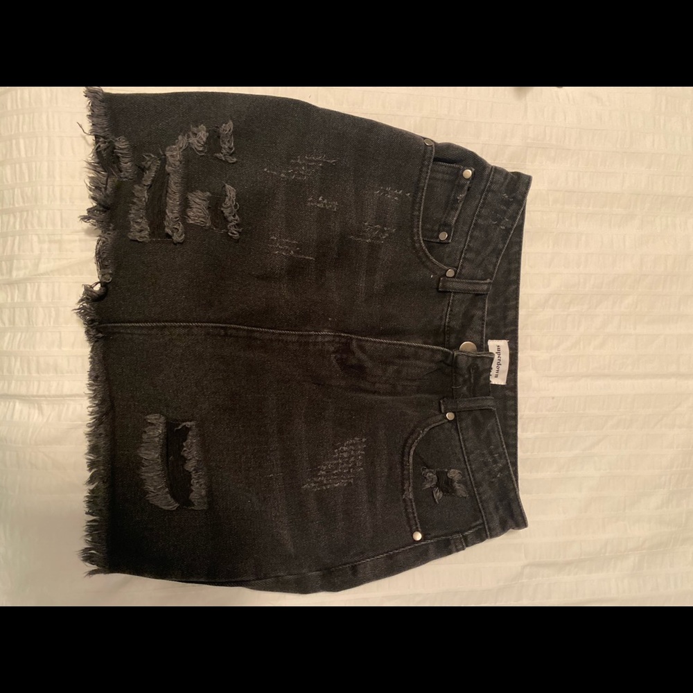 Revolve Black jean skirt
